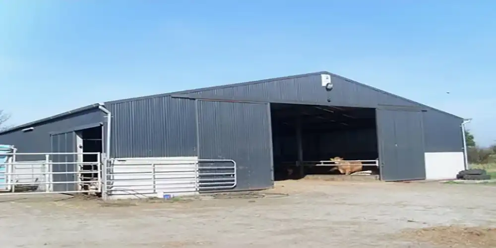 What are cow barns (steel structures) used for?